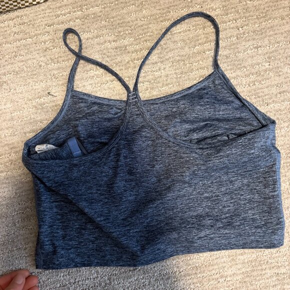 Aerie Hugger Recharge Longline Racerback Sports Bra in Heather Grey Size Medium - Picture 3 of 4